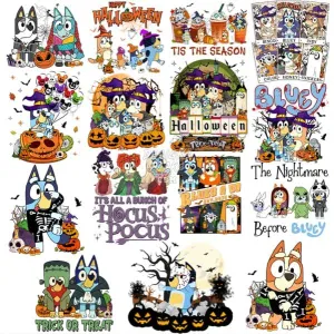 15 Halloween Kids Dogs Cartoon Designs Bundle PNG