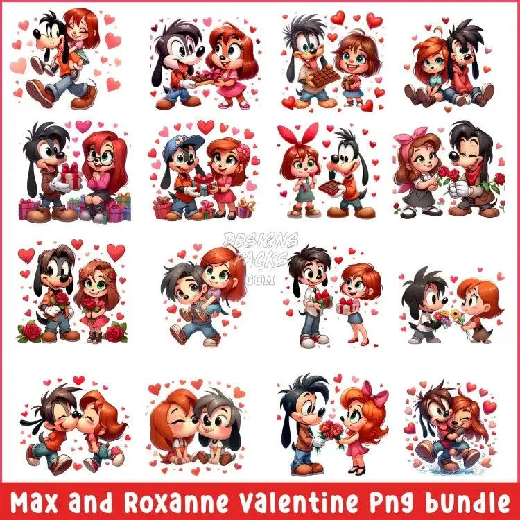 16 Max and Roxanne baby valentine Designs Bundle PNG