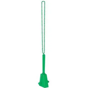 36" Green Beads With Clackers