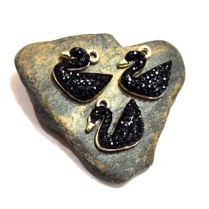 5 PIECES PACK' 13x14 MM' DUCK ENAMEL/RESIN CHARMS