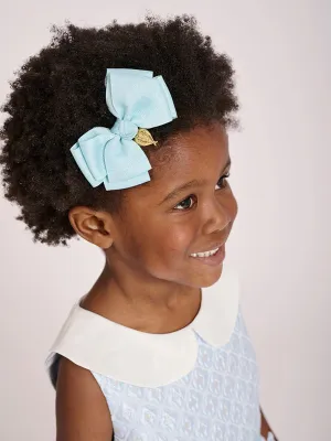Angels Face Girls Metallic Bog Bow Hair Clip in Blue
