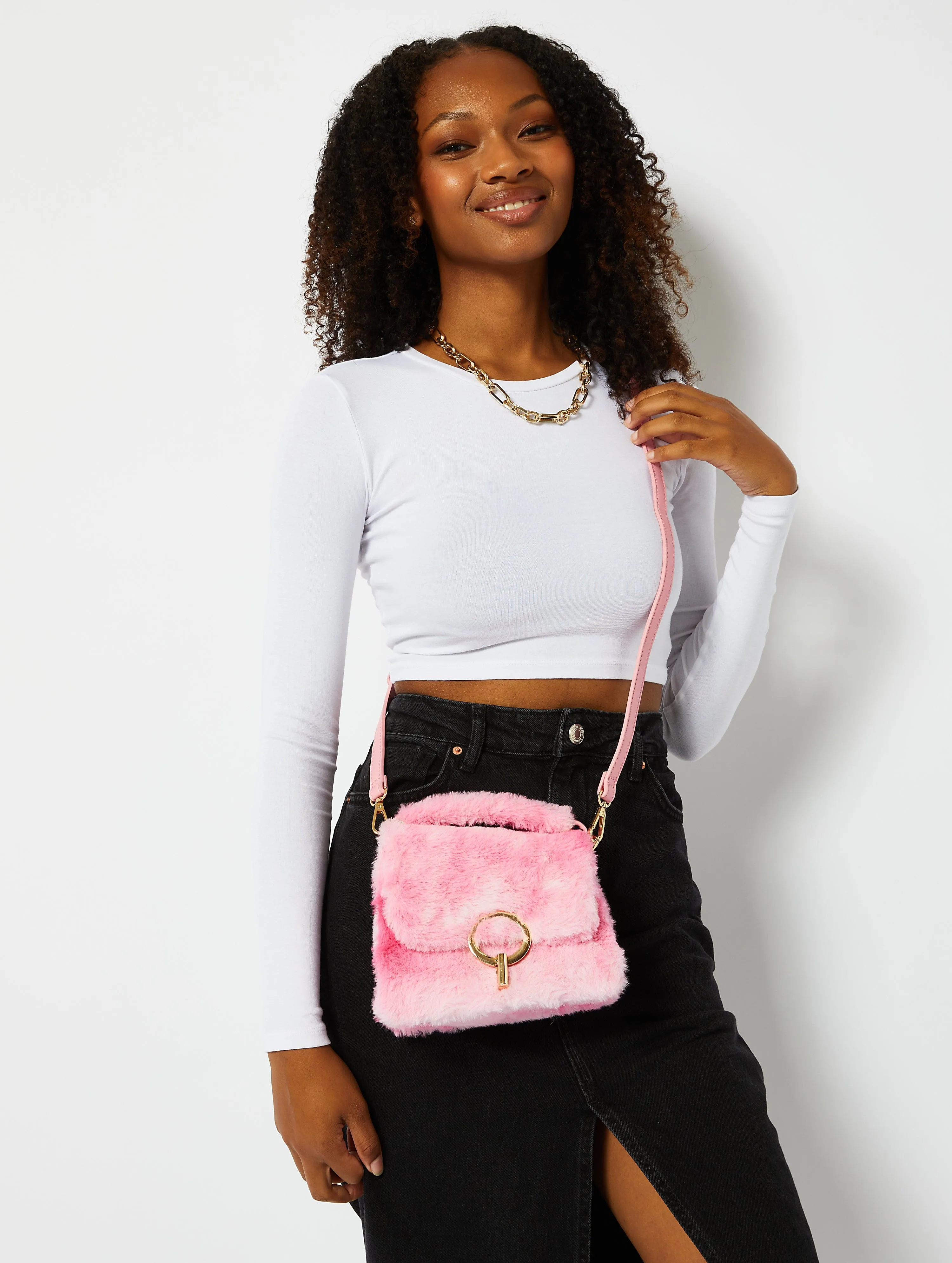 April Tie Dye Fur Fluff Cross Body Bag