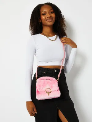 April Tie Dye Fur Fluff Cross Body Bag