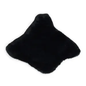 BLACK FAUX BUNNY FUR TUBE TOP