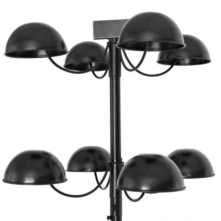 Black Metal Rotating Hat & Wig Holder Rack