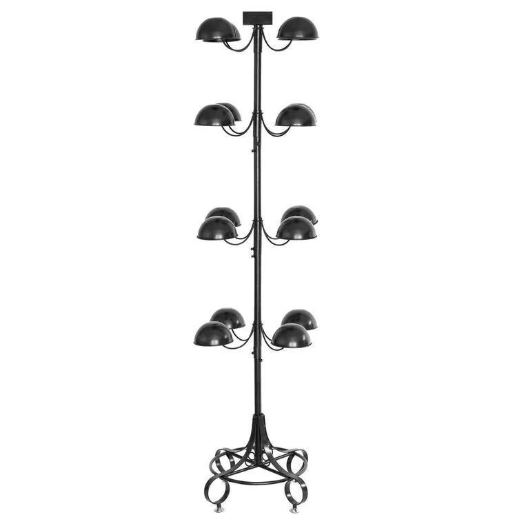 Black Metal Rotating Hat & Wig Holder Rack