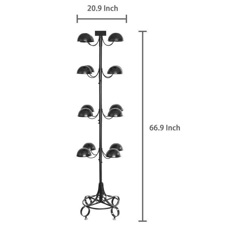 Black Metal Rotating Hat & Wig Holder Rack