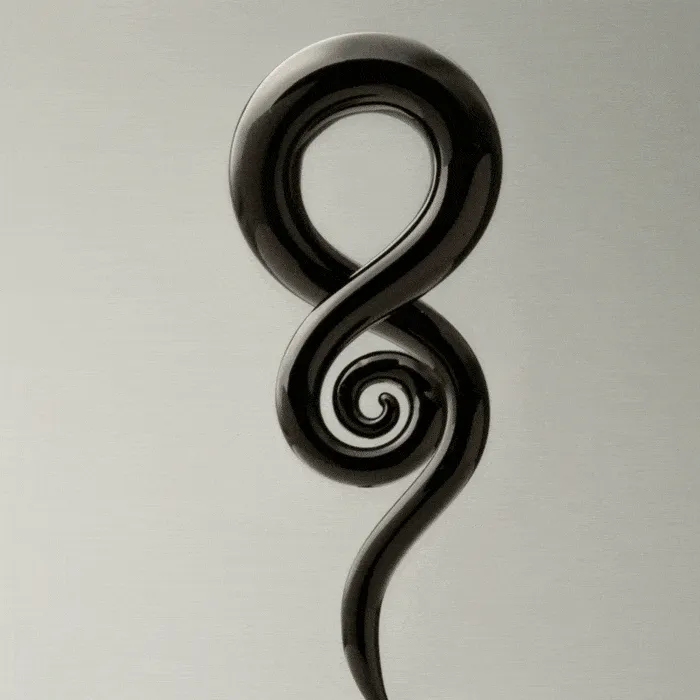 Black Treble Shaped Glass Hangers