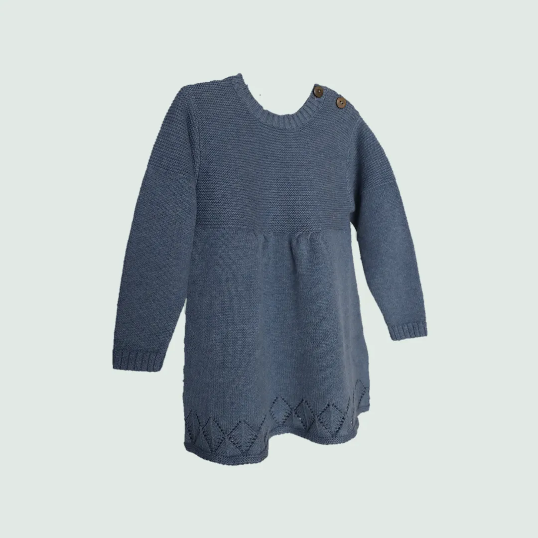 Blue Baby Frock I 100% Organic Cotton