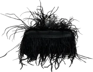 boohoo Black Faux Fur Clutch Bag One Size