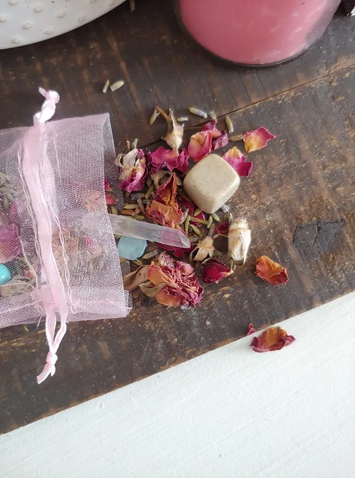 Car Incense   Herb Sachet ll Gemstone Bag