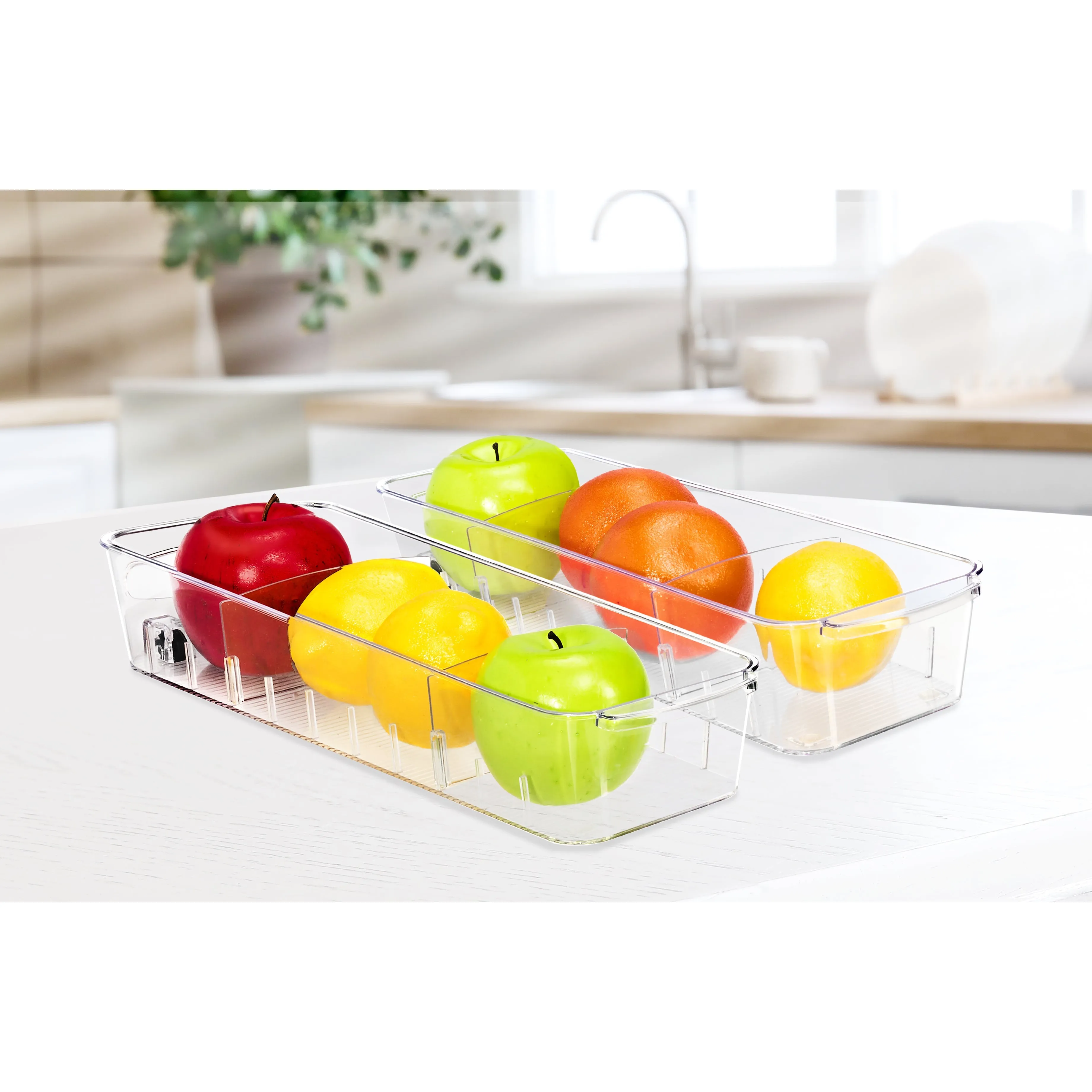 Clear Organizing Bins on Wheels