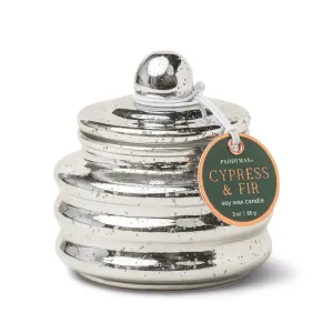 Cypress   Fir Silver Mercury Glass Candle