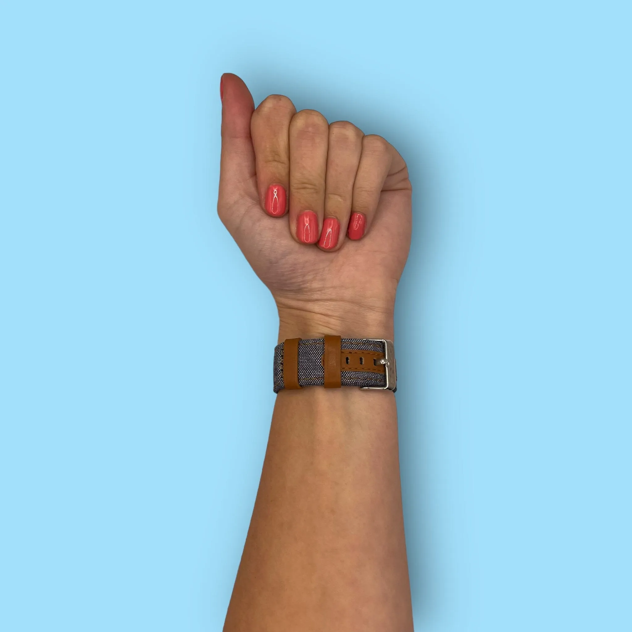 Denim & Leather Watch Straps Compatible with the Garmin Bounce