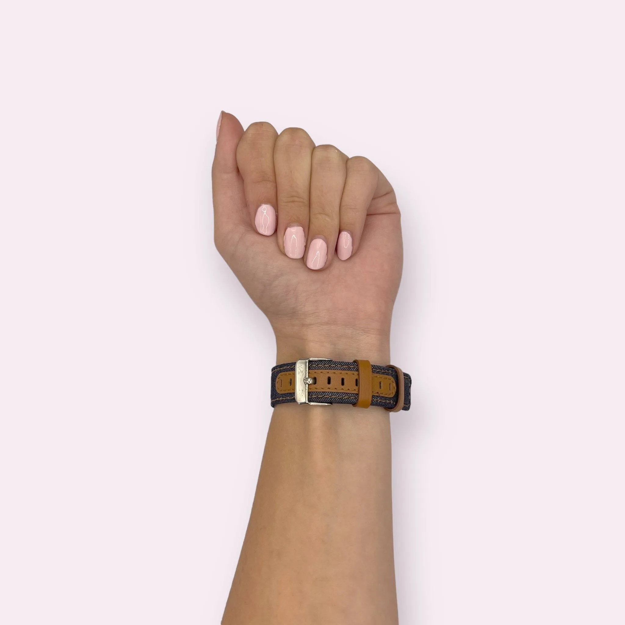 Denim & Leather Watch Straps Compatible with the Garmin Bounce