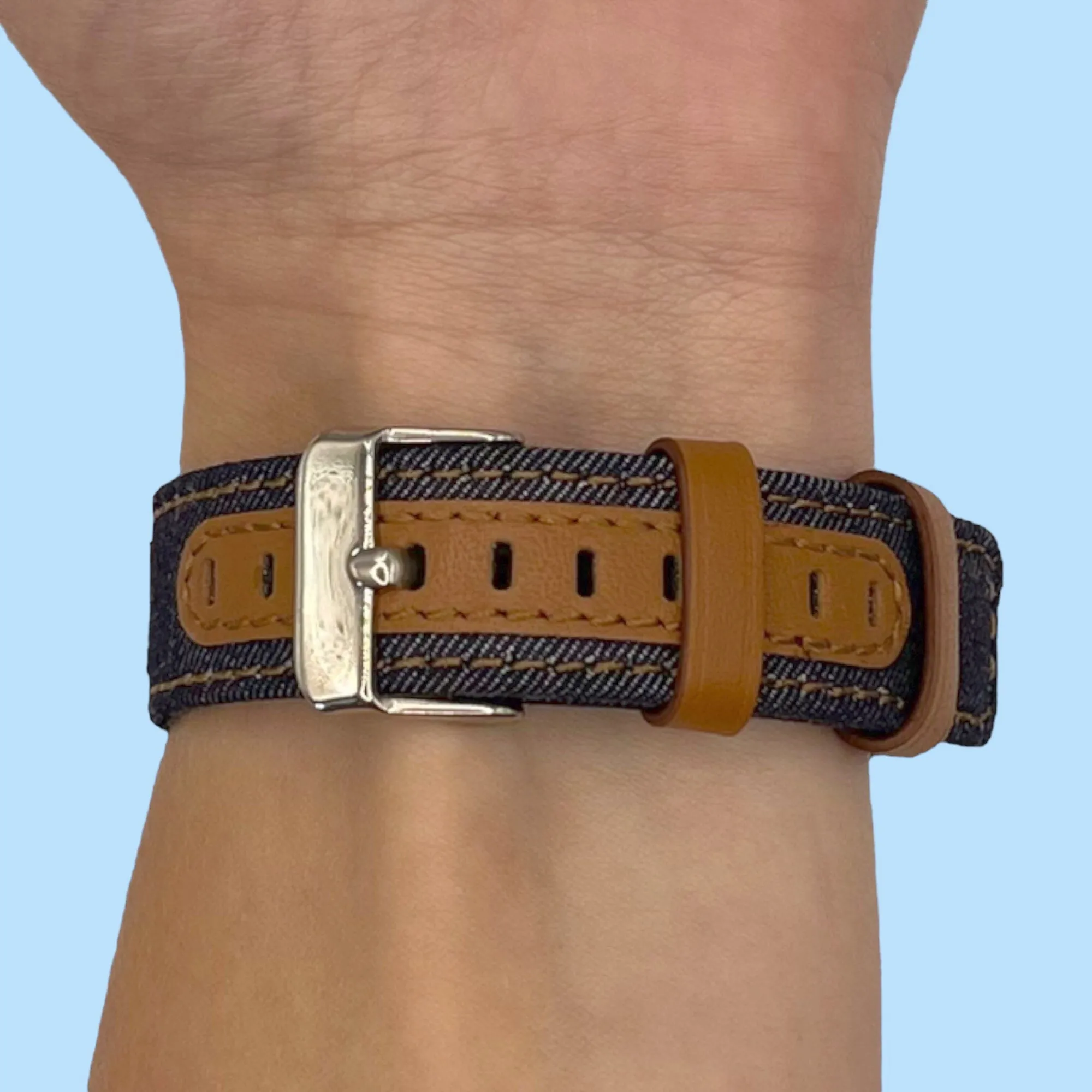 Denim & Leather Watch Straps Compatible with the Garmin Bounce