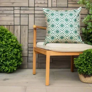 Designer Cushion Cover with Premium Handmade Cotton Fabric - Sea Green Moroccan Pattern