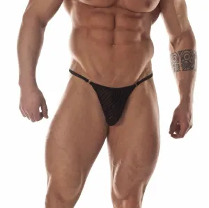 Elegant Sheer G-String with Panther Stripe Design