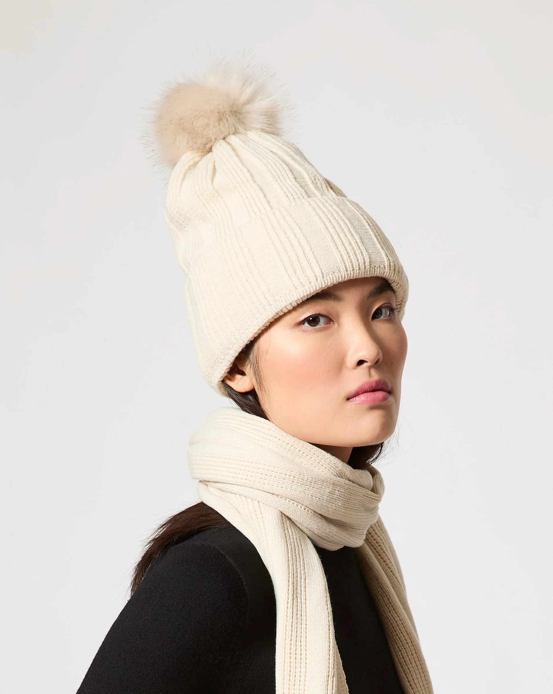 Faux Fur Pom-Pom Hat