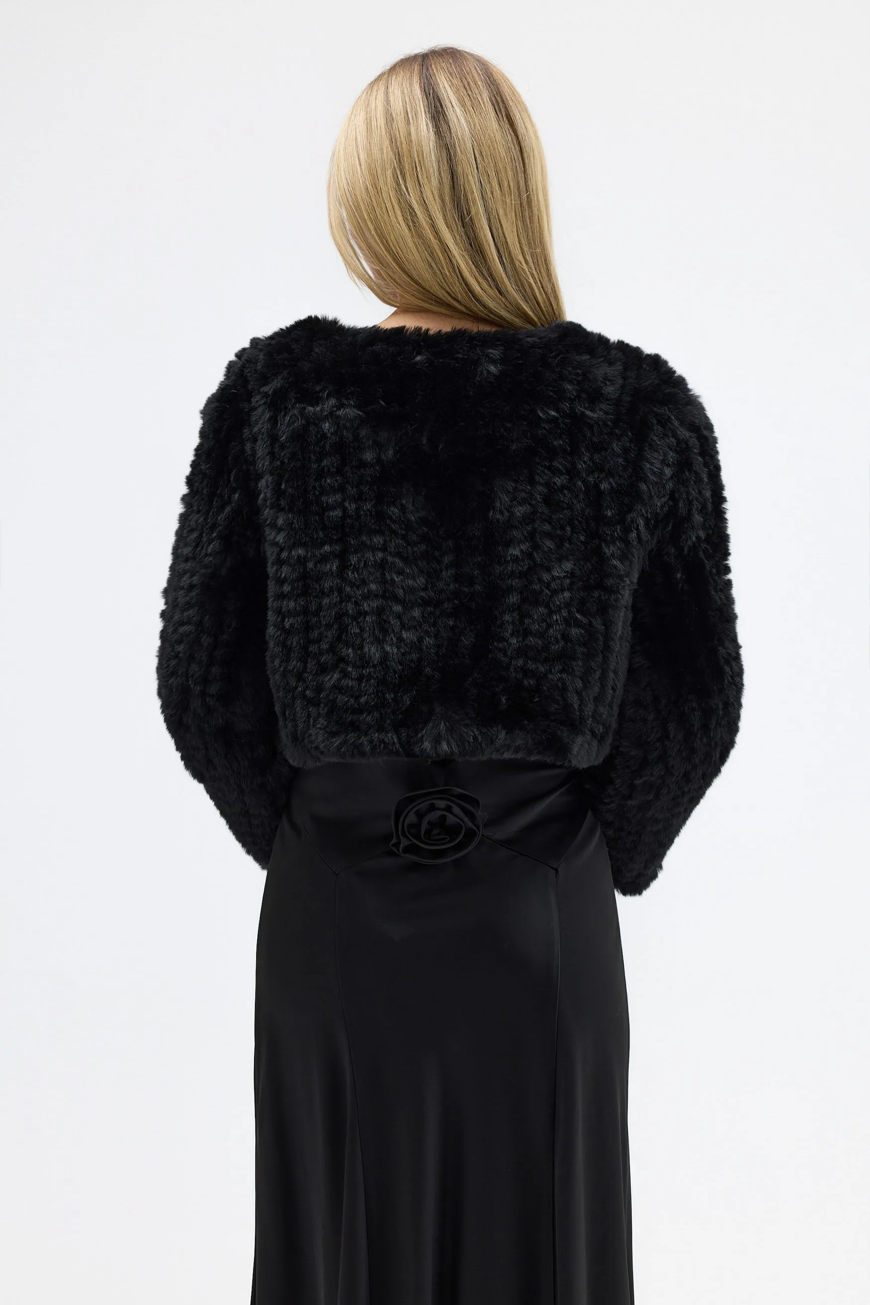 Faux Lola Crop Jacket - Black