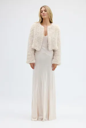 Faux Lola Crop Jacket - Oatmeal