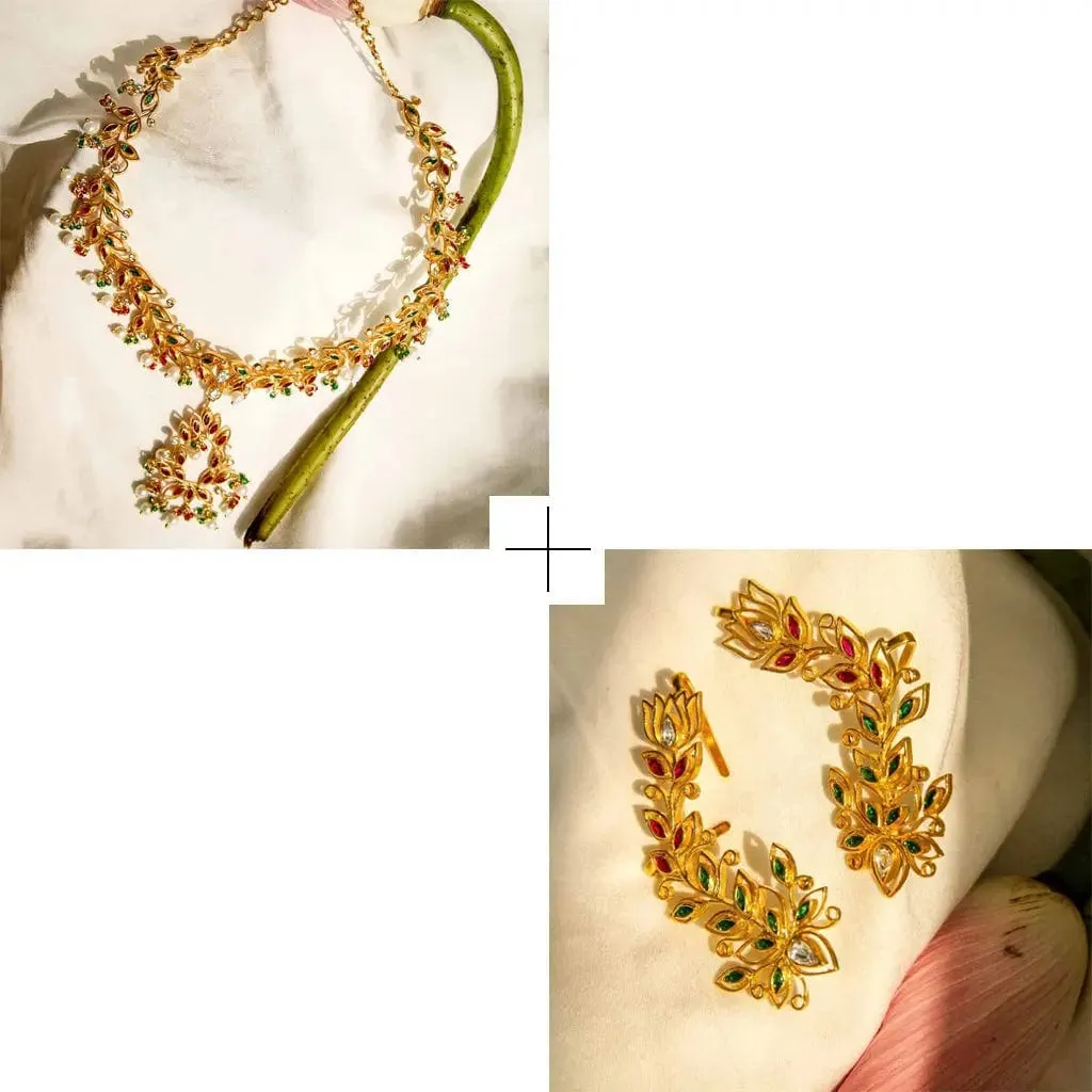 Gold Plated Silver Lotus Necklace