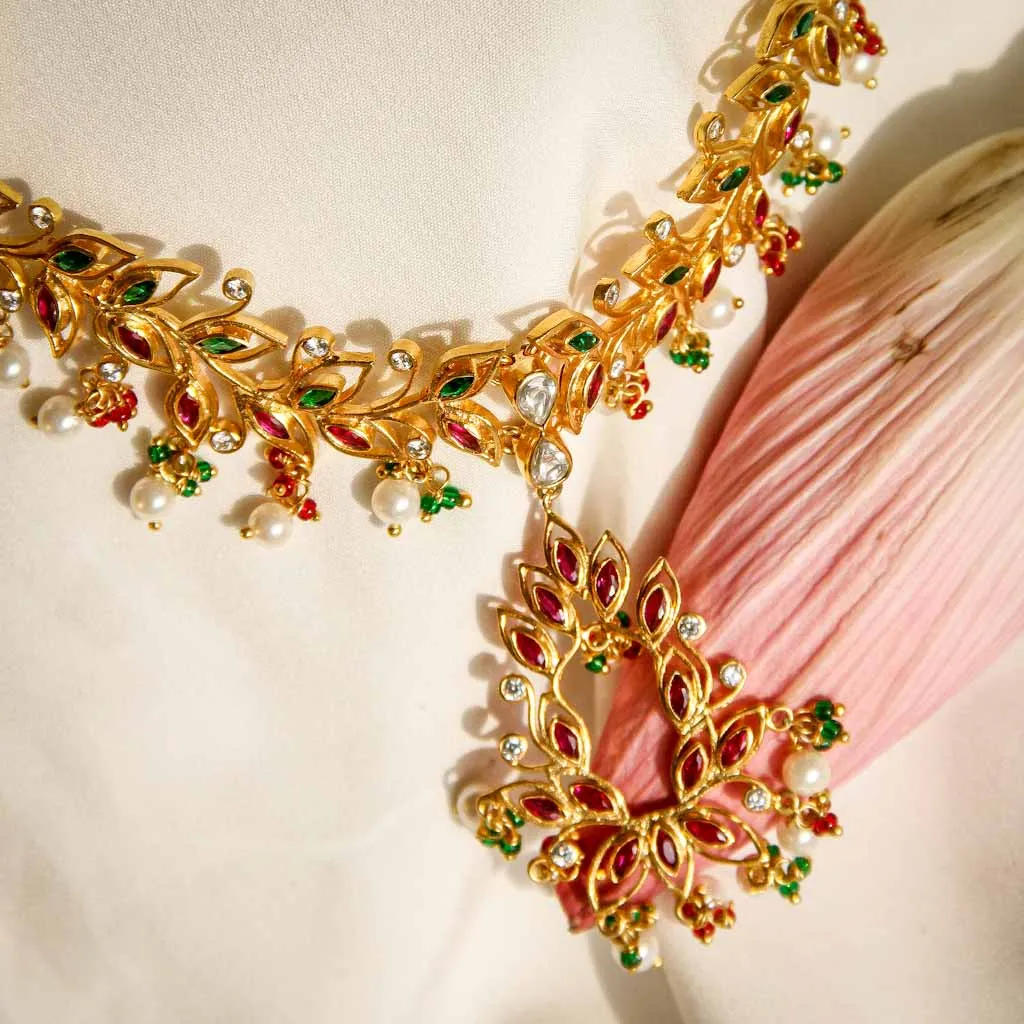 Gold Plated Silver Lotus Necklace