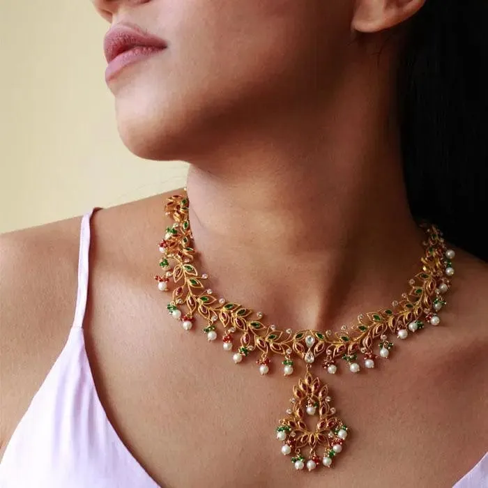 Gold Plated Silver Lotus Necklace