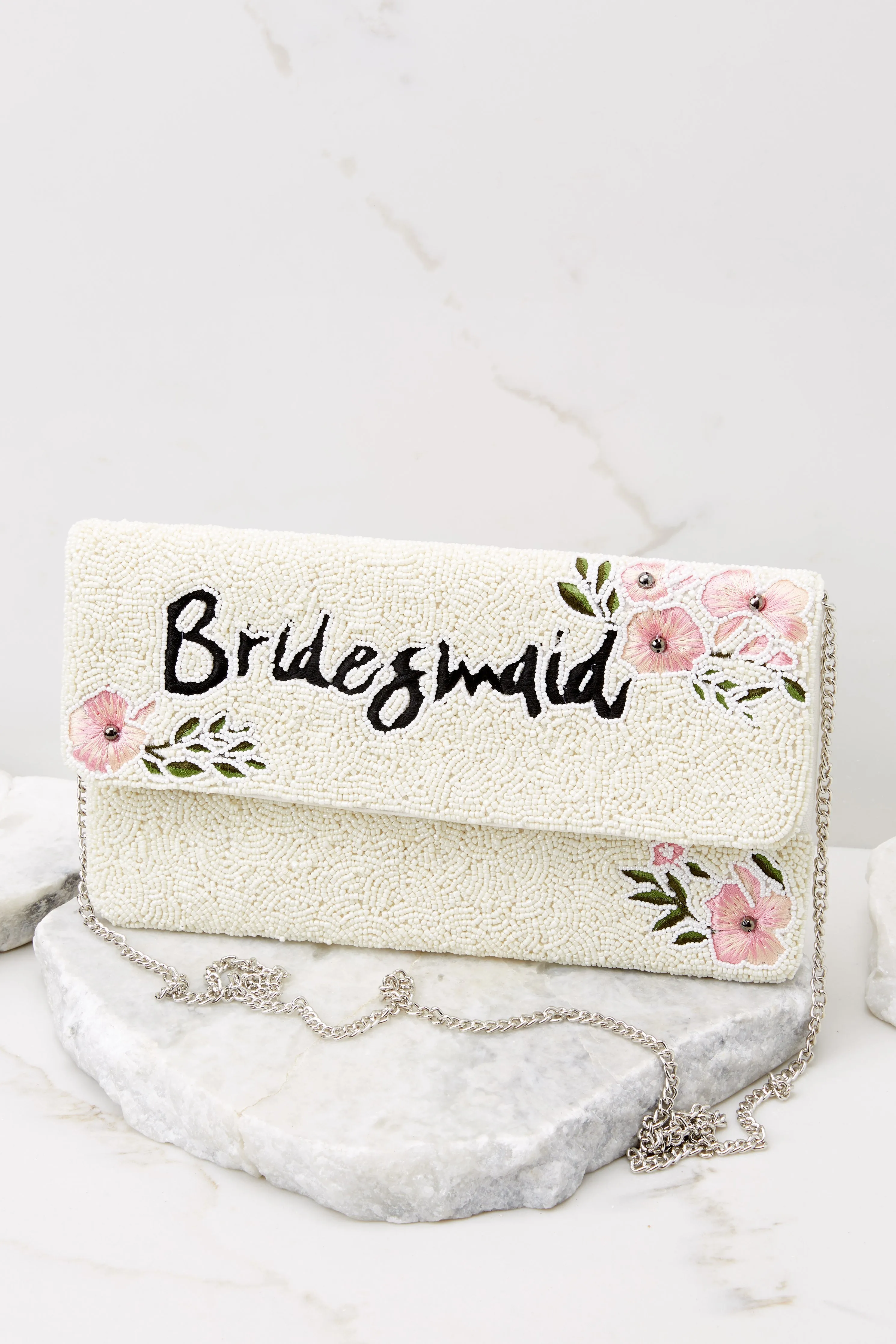 Happiest Of Times Ivory Beaded Clutch