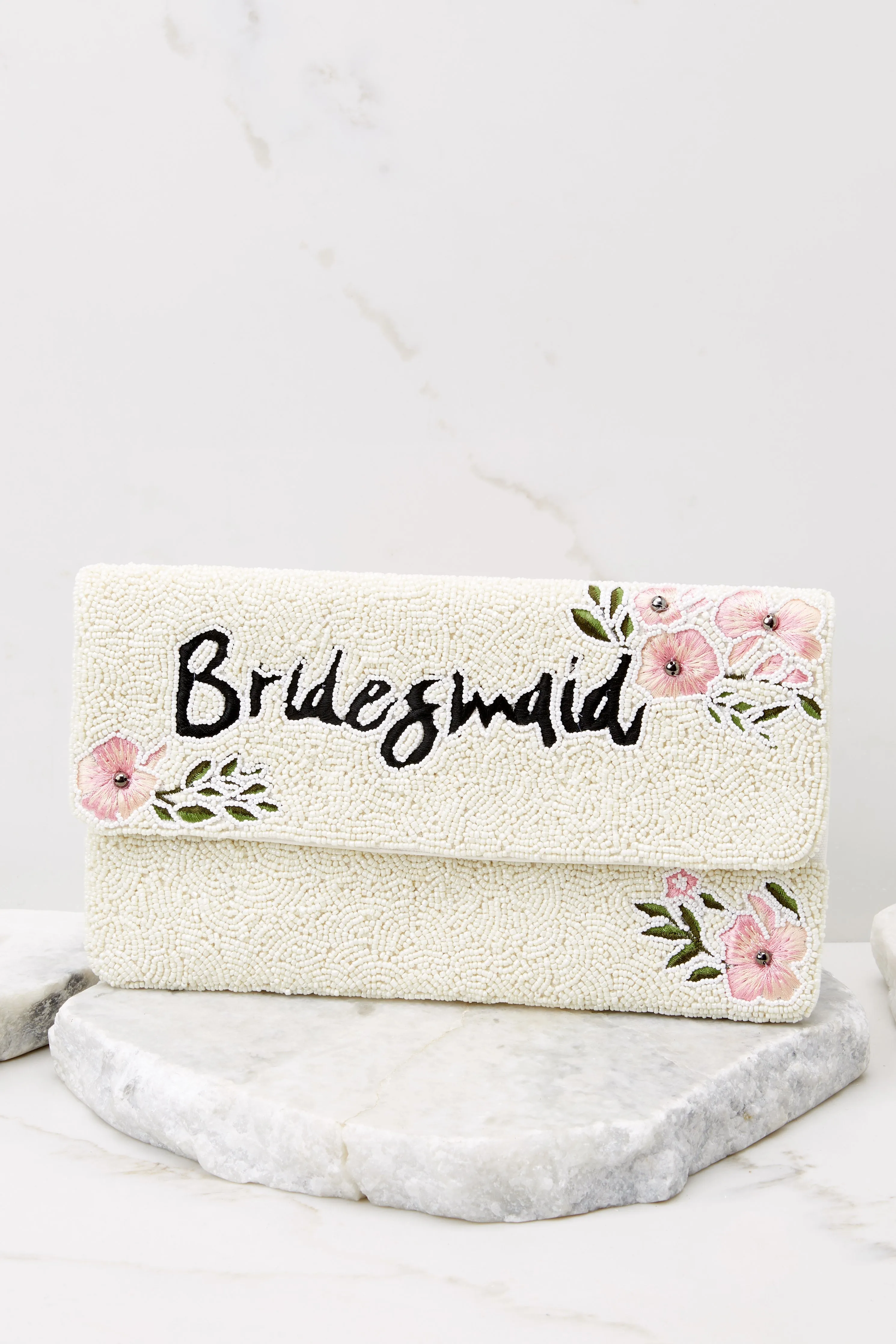 Happiest Of Times Ivory Beaded Clutch