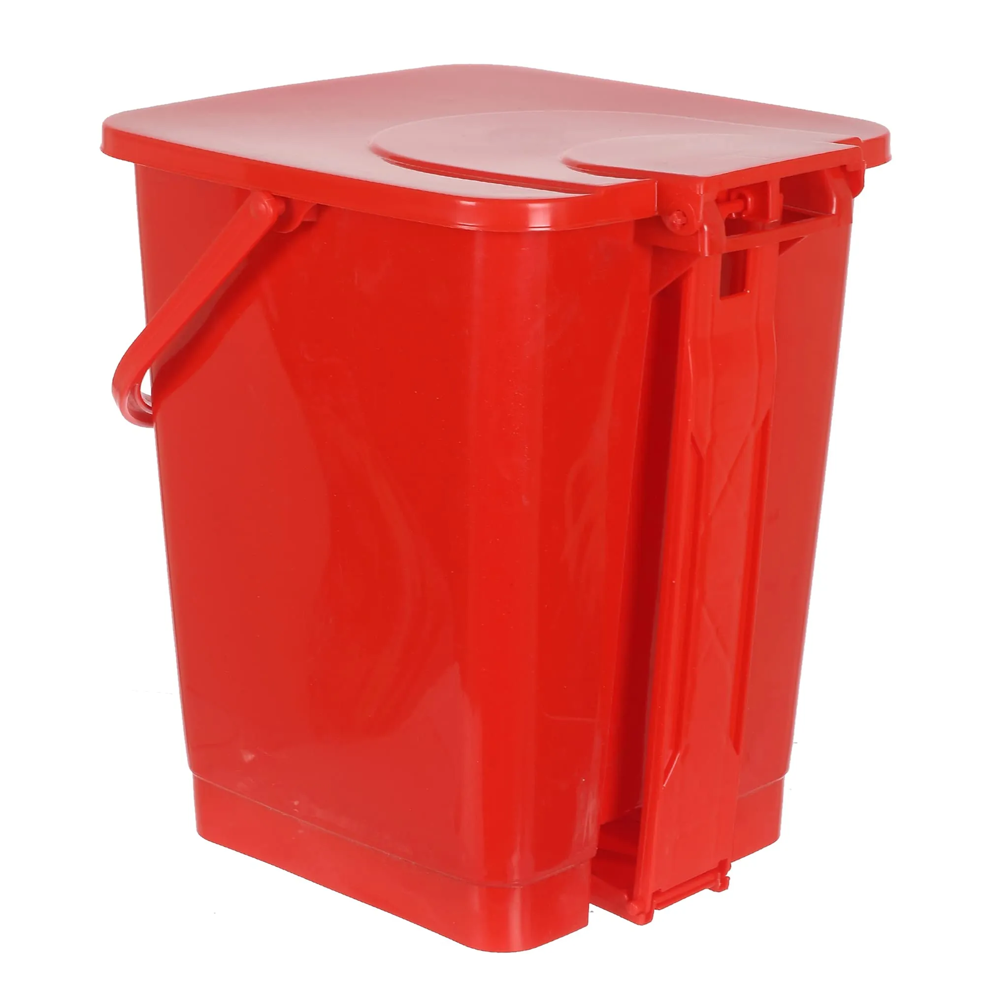 Heart Home Premium Plastic Pedal Dustbin 10 Ltr (Red)