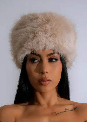 Luxe Winter Whisper Faux Fur Hat Nude