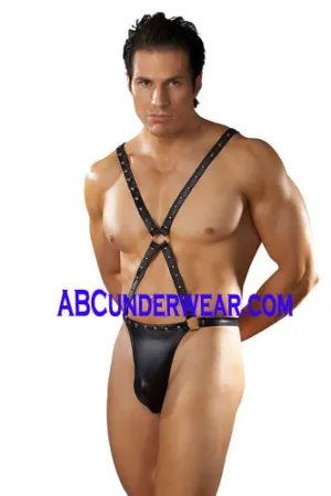 Men's Warrior Studded Thong Harness for a Bold and Edgy Style