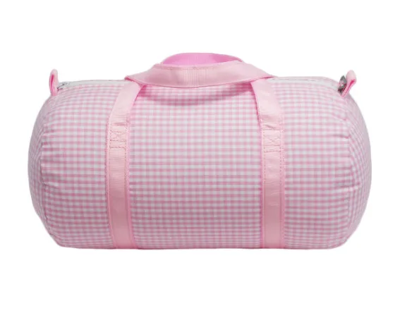 Mint Pink Gingham Baby Duffel