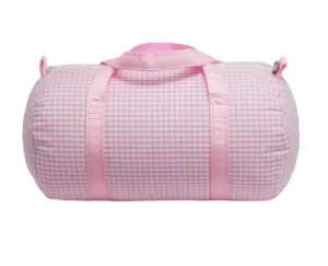 Mint Pink Gingham Baby Duffel