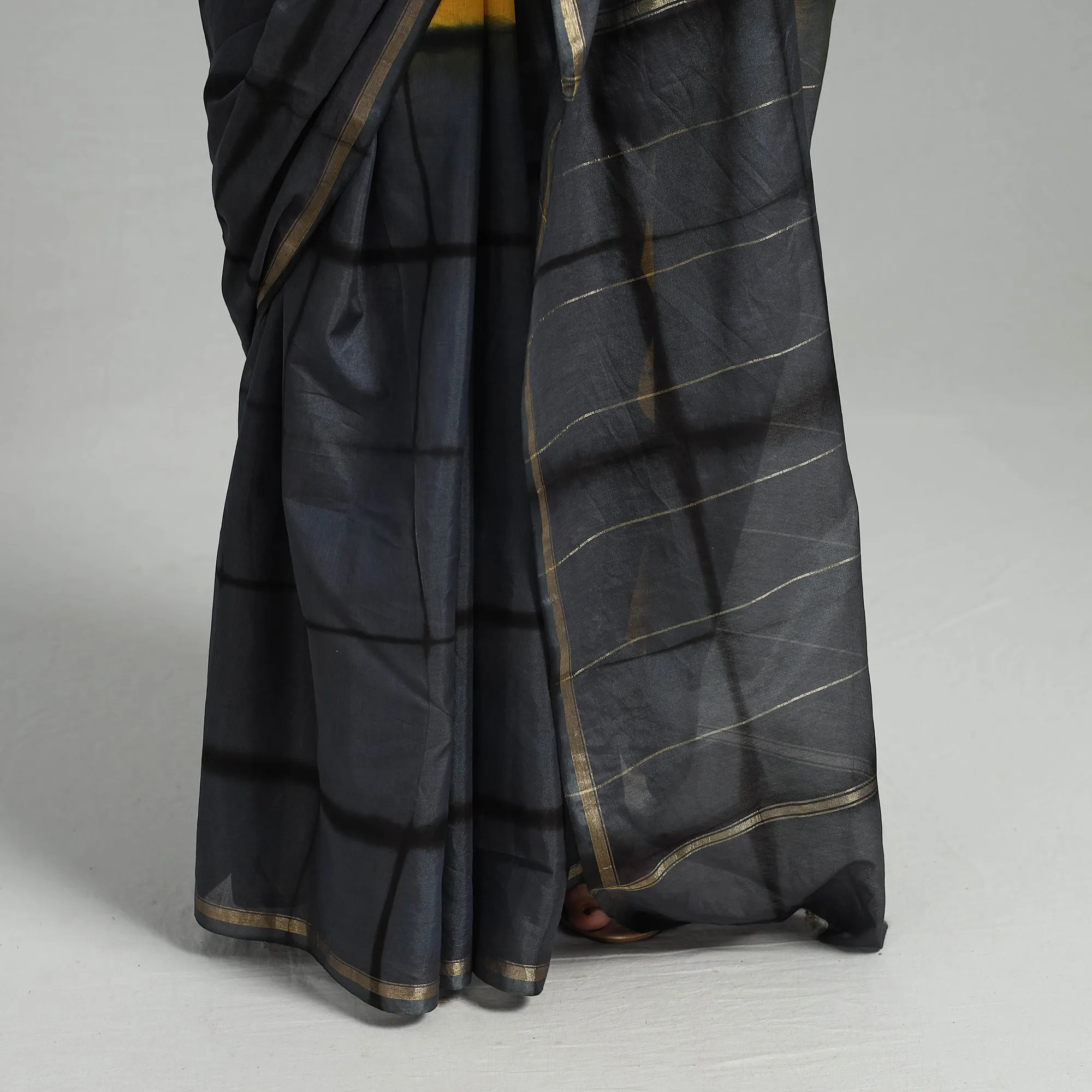 Multicolor - Tie & Dye Chanderi Silk Shibori Saree with Zari Border 03