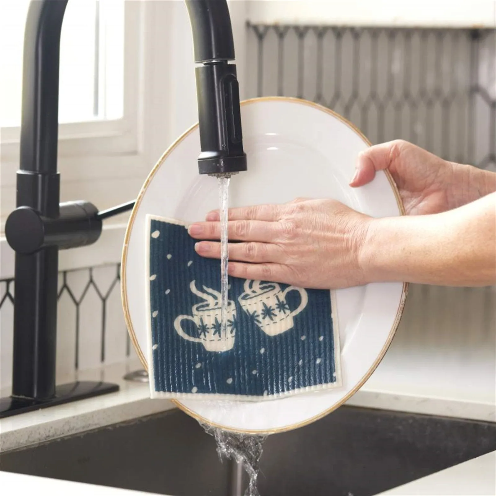 Nordic Tree Eco-Friendly blu Sponge Cloth- Set of 2