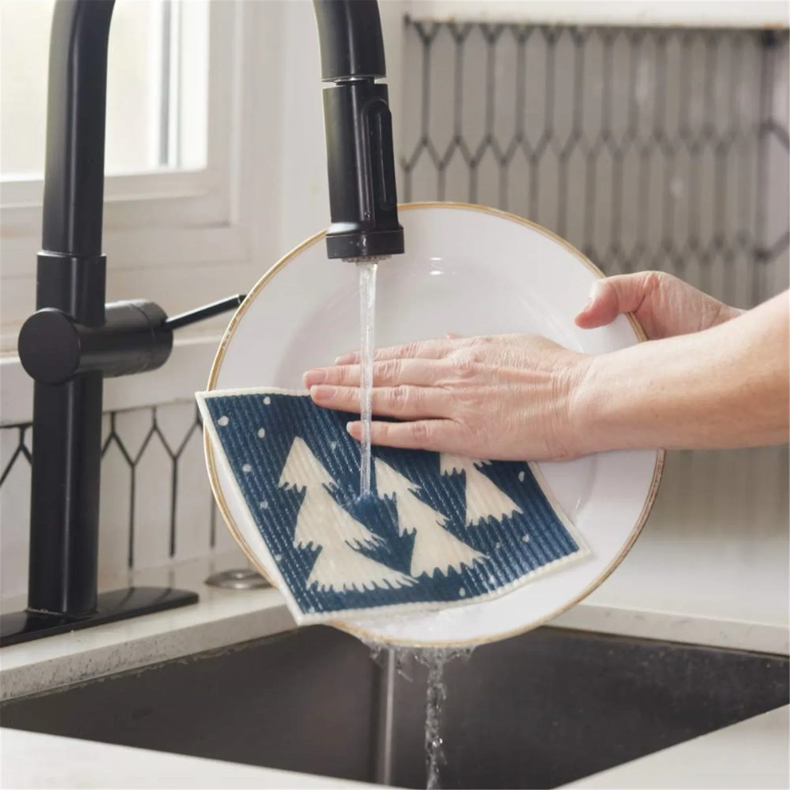 Nordic Tree Eco-Friendly blu Sponge Cloth- Set of 2