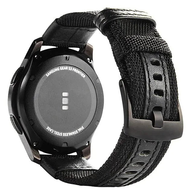 Nylon and Leather Watch Straps Compatible with Garmin Bounce