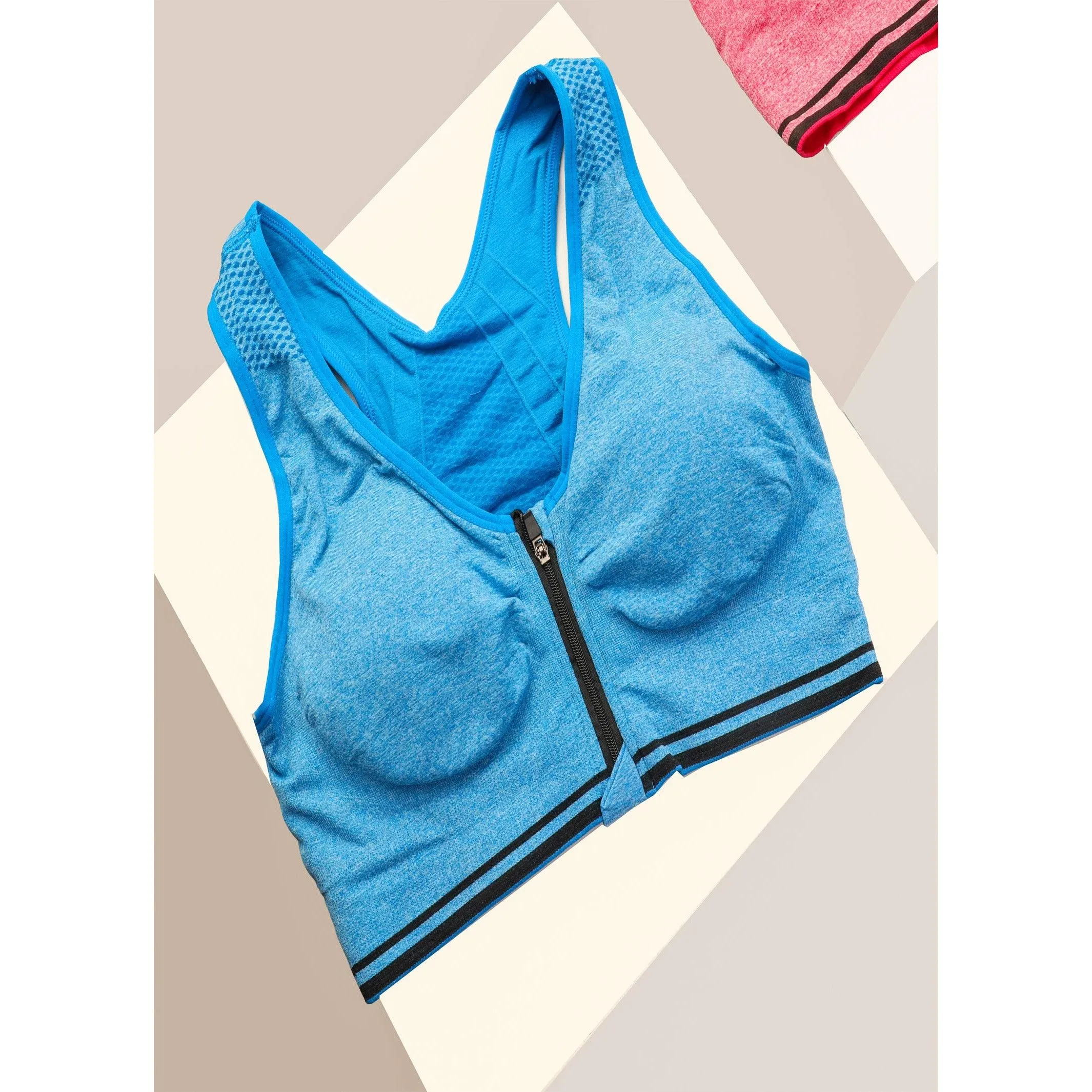 Pack of 2 High Impact Front Open Padded Sports Bra