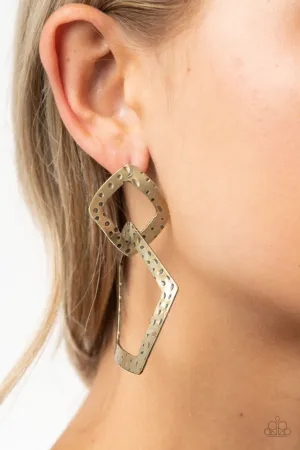 Paparazzi Earring ~ Scrap Yard - Brass