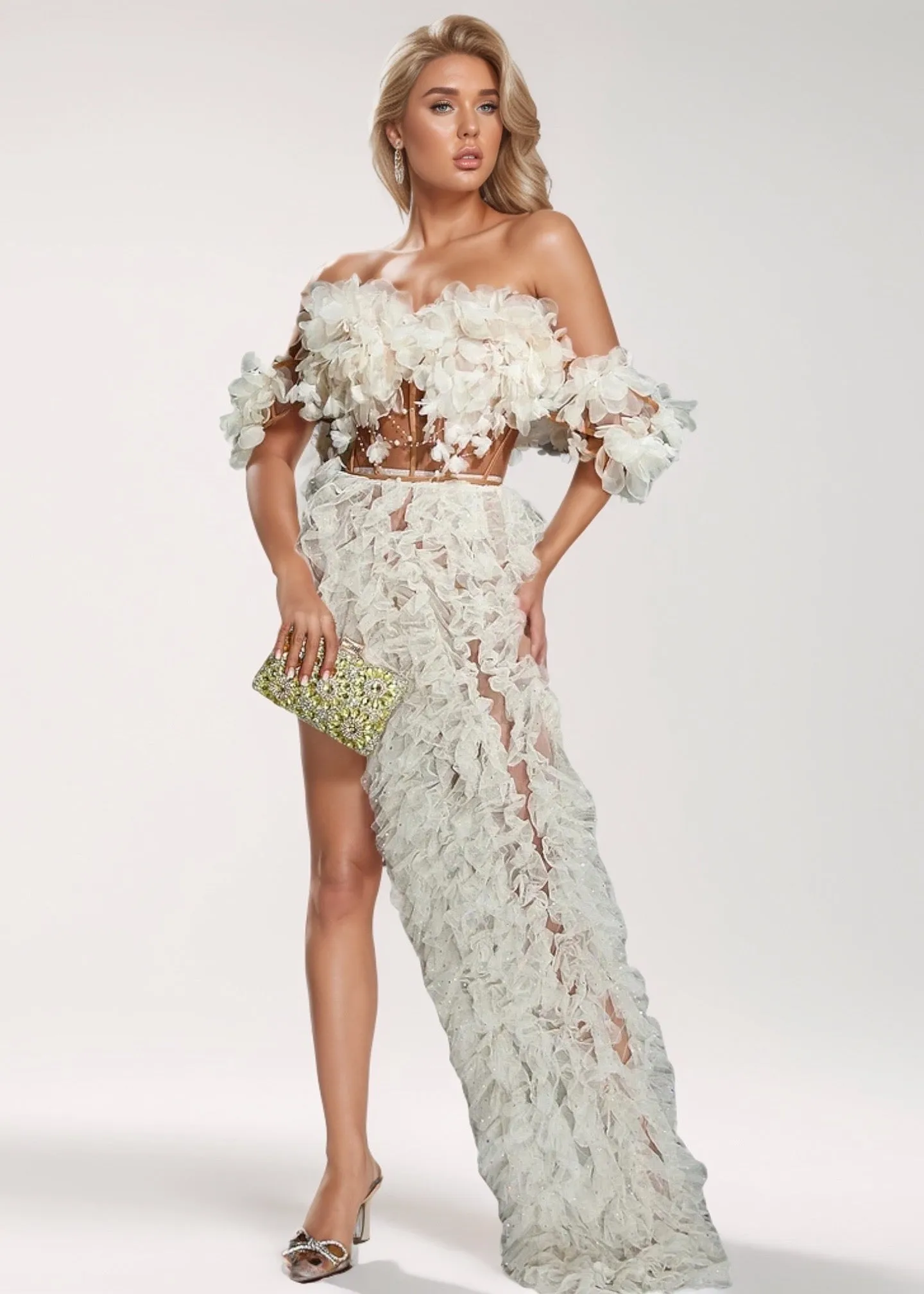 Paula Off-Shoulder Tulle Dress