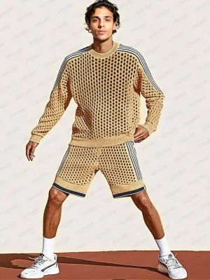 Perforated Knit Active Wear Set