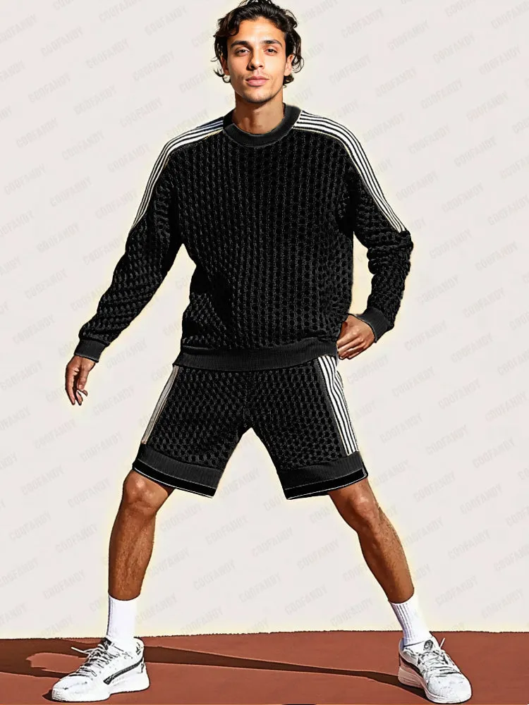 Perforated Knit Active Wear Set