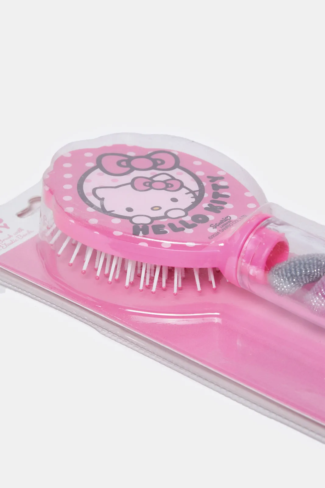 Pink Hello Kitty Hair Brush With Elastic
