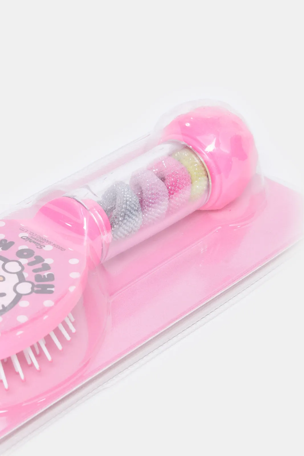 Pink Hello Kitty Hair Brush With Elastic