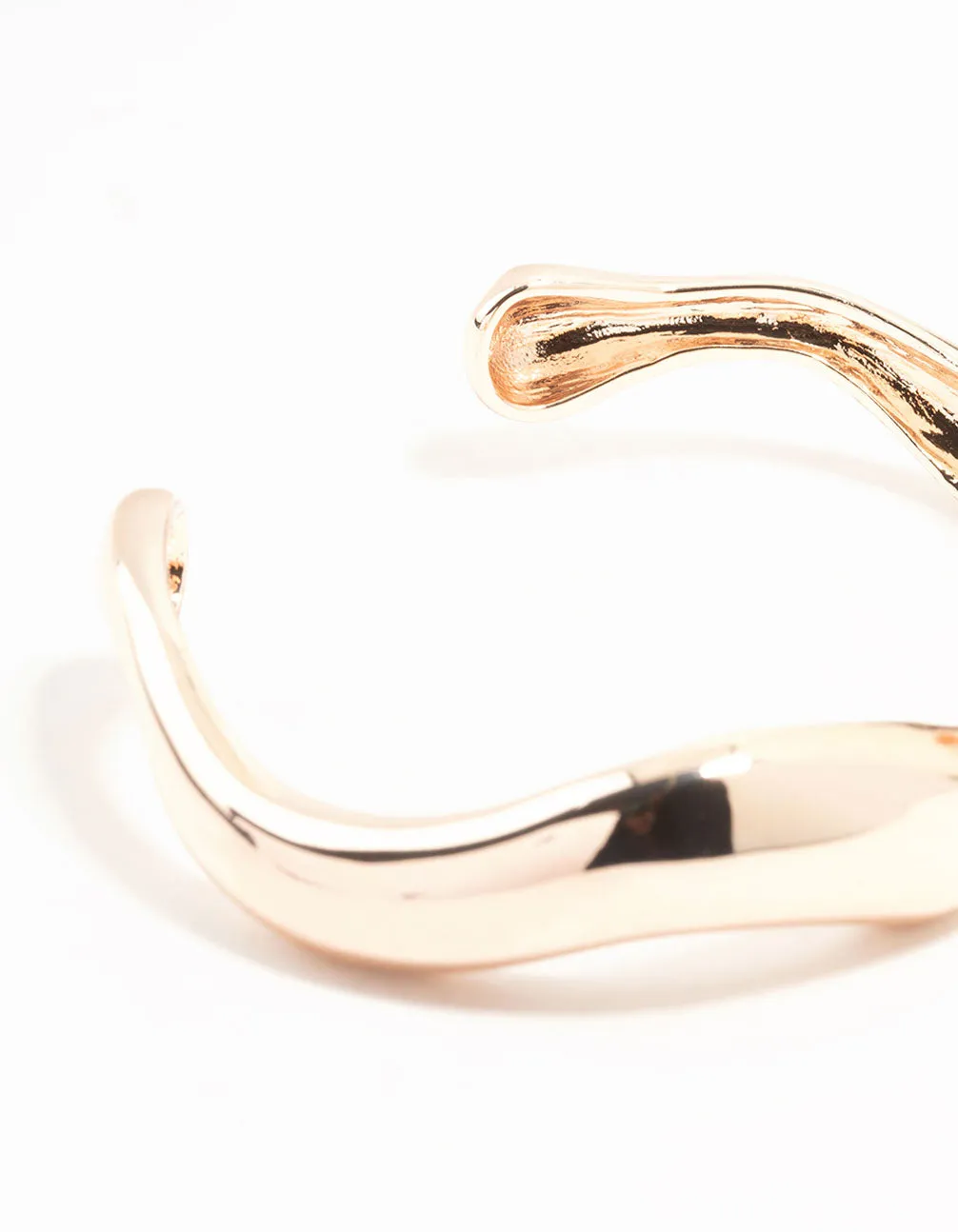Rose Gold Plated Organic Wave Wrist Cuff