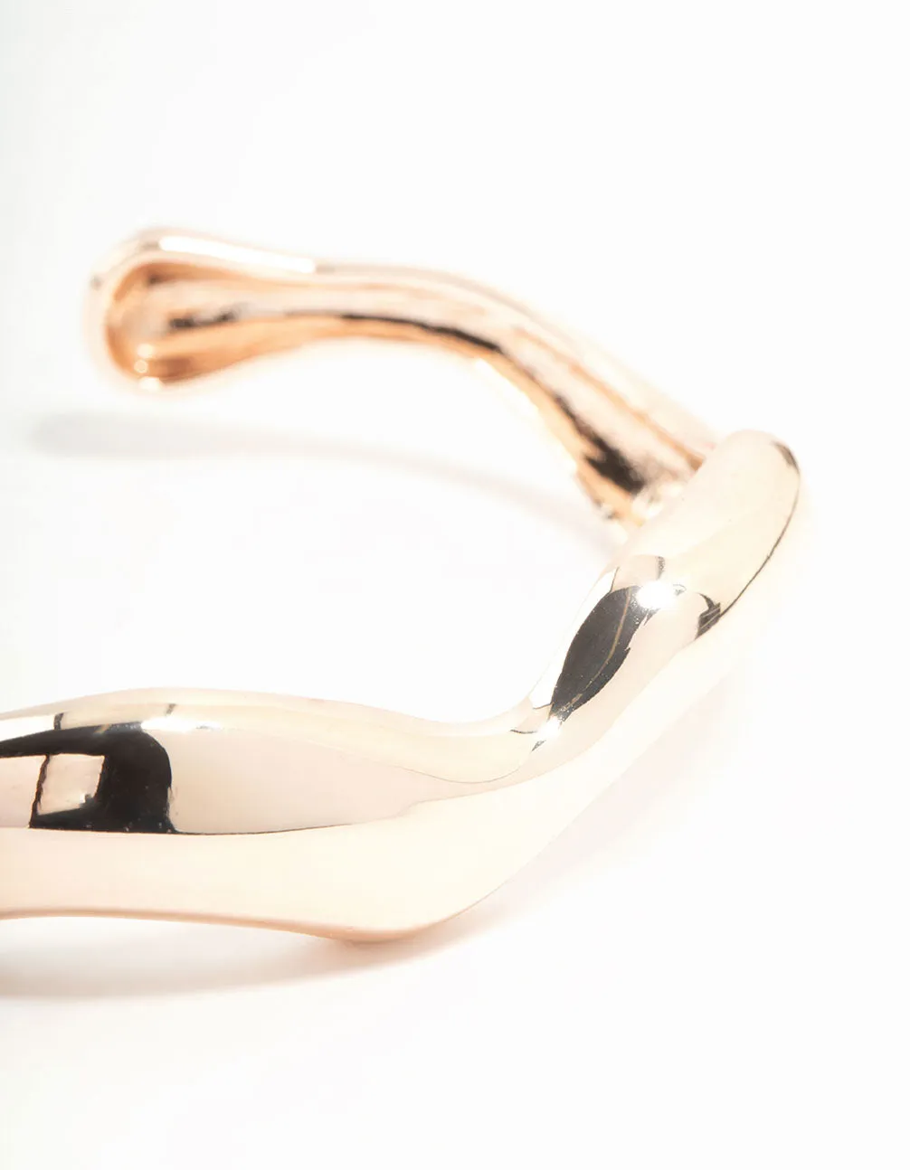 Rose Gold Plated Organic Wave Wrist Cuff