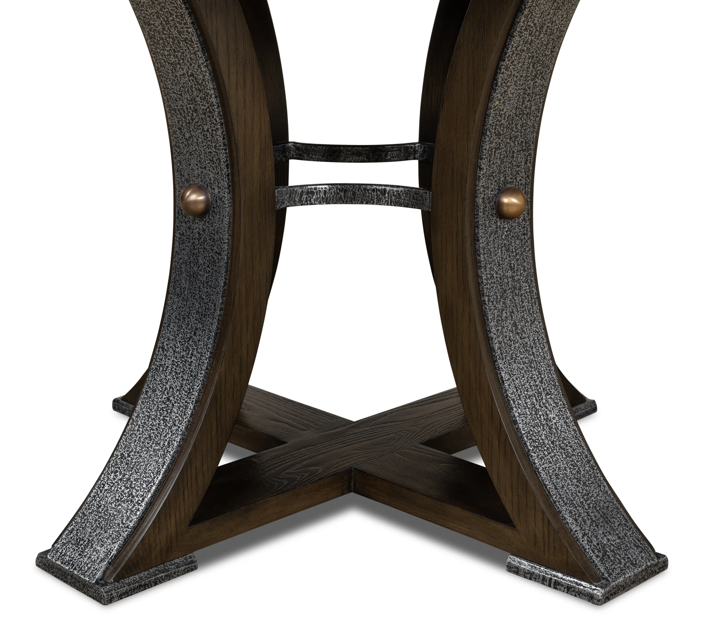 Sarreid - Tower Jupe Dining Table Sm Artisan Grey - Grey - Transitional
