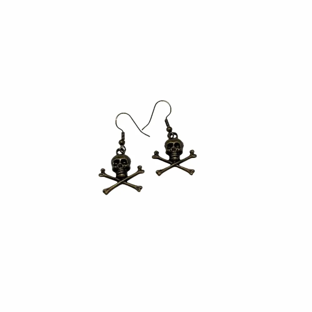 Skull Crossbones Dangle Earrings